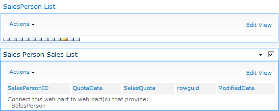 The Business Data List Web Part and Business Data Related List Web Part are about to be connected.