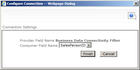 Set the Consumer Field value within the configuration of the Business Data Connectivity Filter Web Part connection.