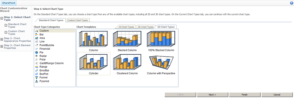 Select the chart type in the Data & Appearance settings.