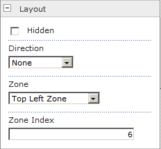 The Layout section contains four properties.