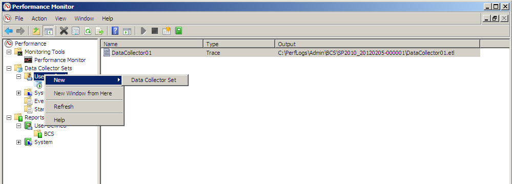 You can configure Performance Monitor to trace BCS troubleshooting information on the client.