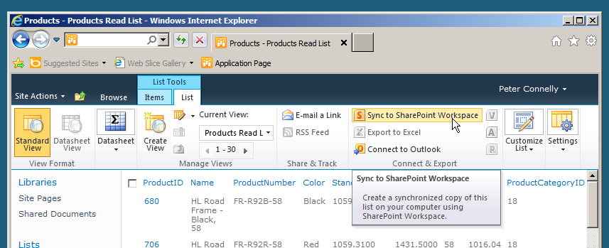 You can take data offline using SharePoint Workspace.