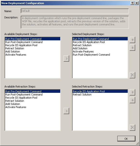 Configure the automated deployment and retraction steps in the View Deployment Configuration dialog box.