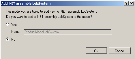 Choose if you want to add a .NET assembly to the imported model.