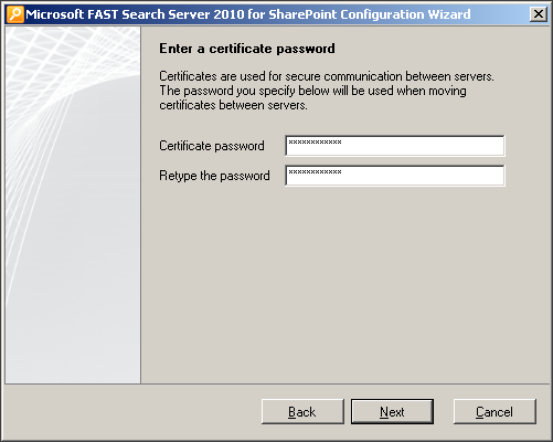 FS4SP self-signed certificate password.