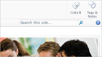 The search box located in the SharePoint site templates.