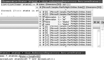 Collection view versus an array view in the debugger in Visual Studio 2010 and in Visual Studio 2003