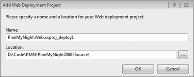 Add Web Deployment Project dialog