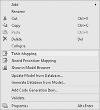 Table Mapping menu item