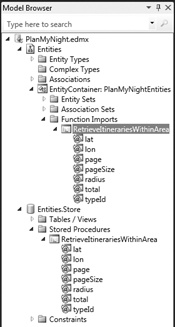 Function Imports in the Model Browser