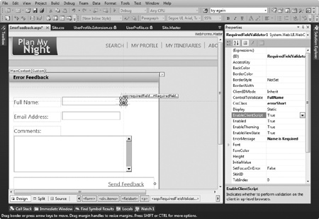 Validation control example