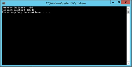 A screenshot of program execution, showing that the object has been fully initialized.