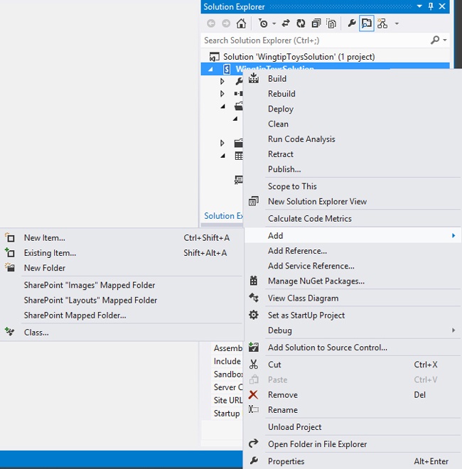 Adding mapped folders to a SharePoint solution in Visual Studio