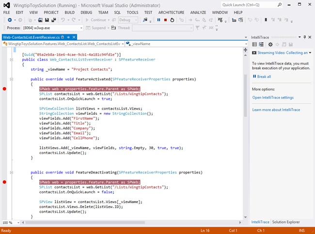 Debugging event receivers in Visual Studio 2012