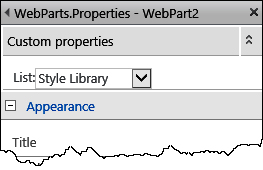 Custom Editor Parts are always listed at the top of all Editor Parts.