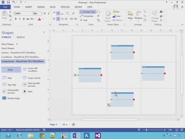 The Visio 2013 visual workflow designer is a new alternative to text-based design.