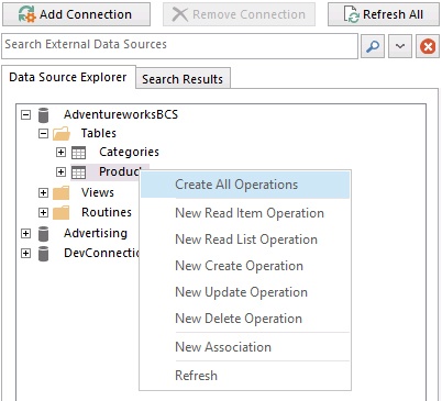 Creating ECT operations