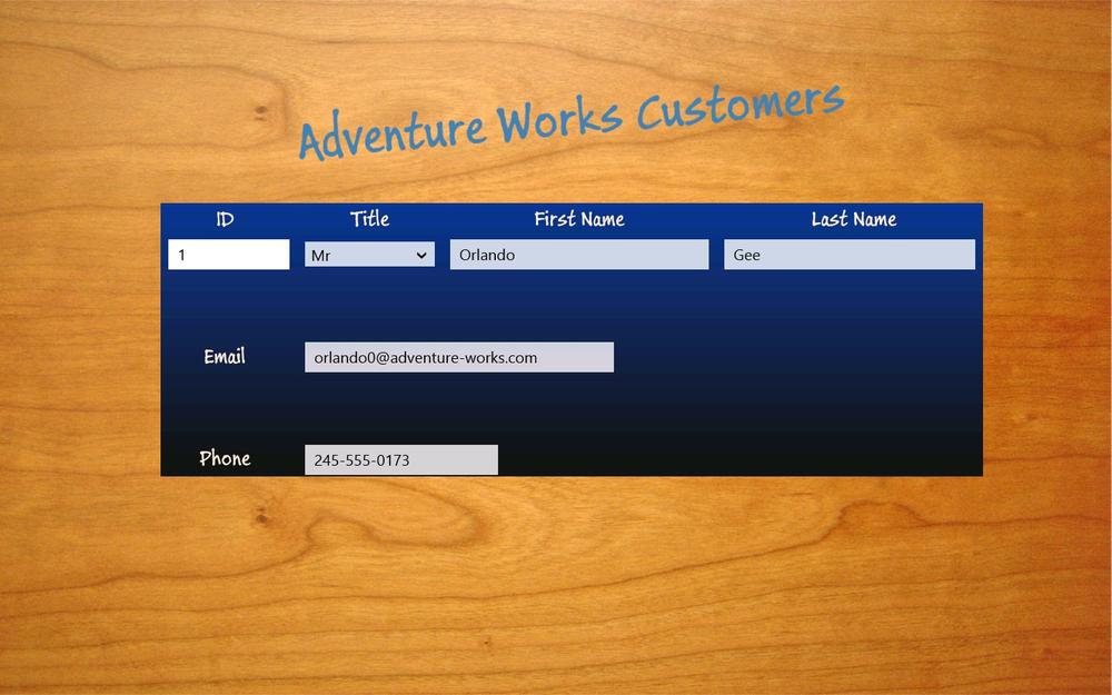 A screenshot of the Customers form displaying the details for Orlando Gee.