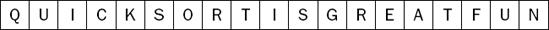 Sample list for quicksort.