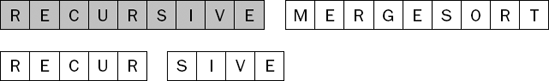 The first recursive call to mergesort the first half of the original list.