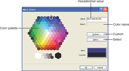 Pick a color from the More Colors dialog box.