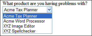 With a drop-down list, the user can select one option from a list of options.