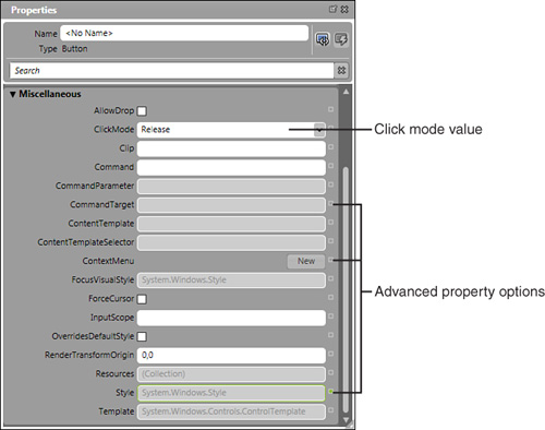 Different sets of properties that are categorized by the control author as being Miscellaneous.