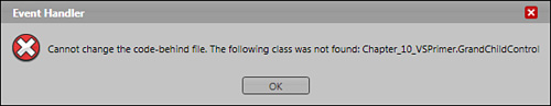 An error dialog appears because of inconsistencies in the solution makeup between Visual Studio and Blend.