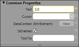 The databound indicator of the Text property.