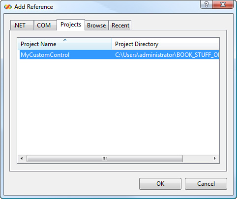 The Add Reference dialog.