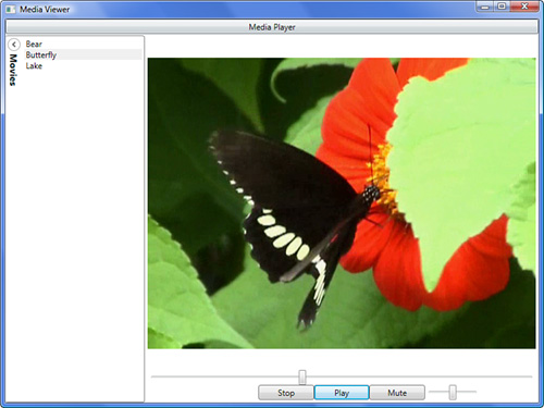 The Media Viewer playing a movie.