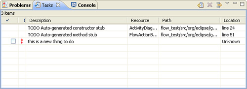 Tasks view showing three tasks, one of which is marked as urgent.