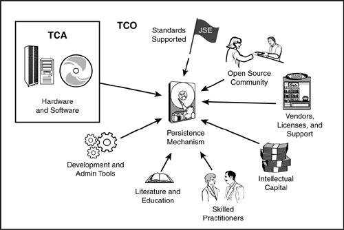 Factors to consider in the total cost of ownership of a persistence framework.