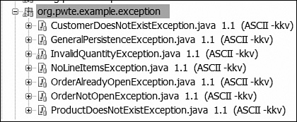 Application exceptions.