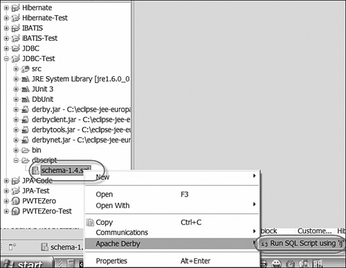 Run the SQL Script using ij.