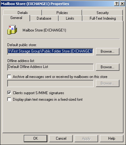 Each storage group can contain multiple mailbox stores, if desired.