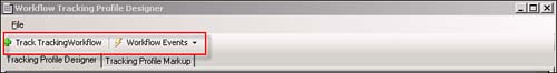Workflow Tracking Profile Designer form workflow level event tracking.