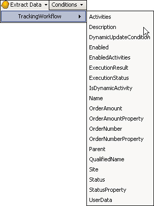 Tracking profile specifying extracted values.