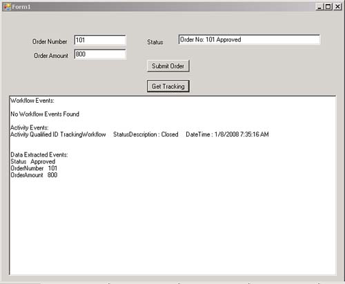 Tracking results with extracted values.