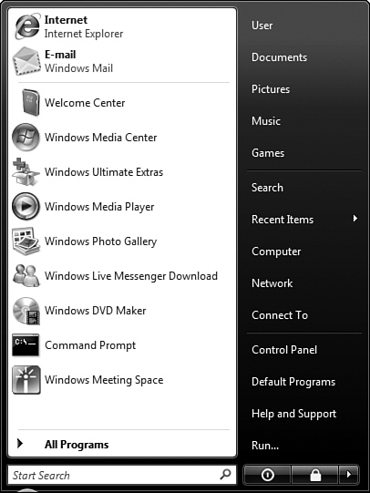 The Windows Vista Start menu offers several enhancements from the Start menu included with Windows XP.