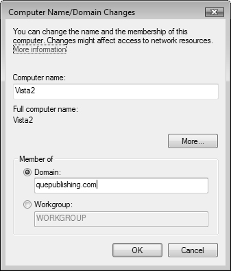 Joining an Active Directory domain.