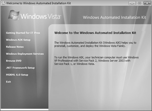 Installing the Windows Automated Installation Kit.