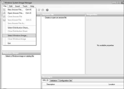 You need to select a Windows image file to create an answer file.