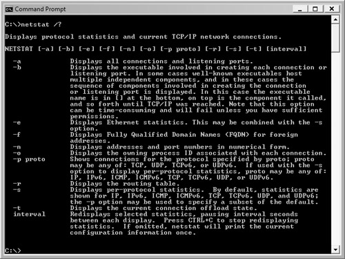 The netstat command with switches is used for troubleshooting network connectivity.