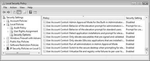 Group Policy provides a series of policies that govern UAC behavior.