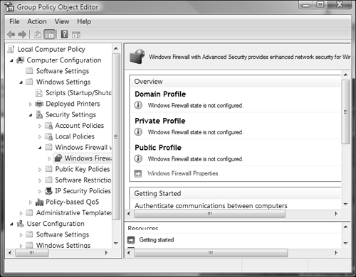 You can use Group Policy to configure Windows Firewall with Advanced Security options.