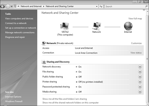 The Network and Sharing Center provides a centralized location for configuring network properties.