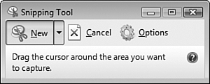 The Snipping Tool enables you to capture a circle, square, or freehand section of your screen as an image file.