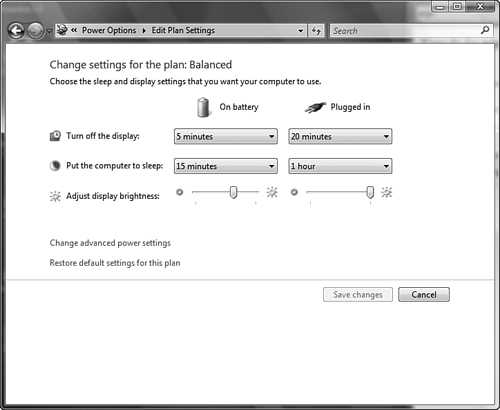 You can modify the settings for any of the predefined power plans.