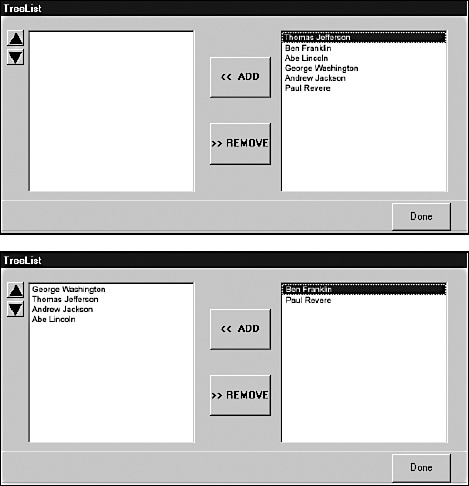 The format for build-list-and-reorder questions.